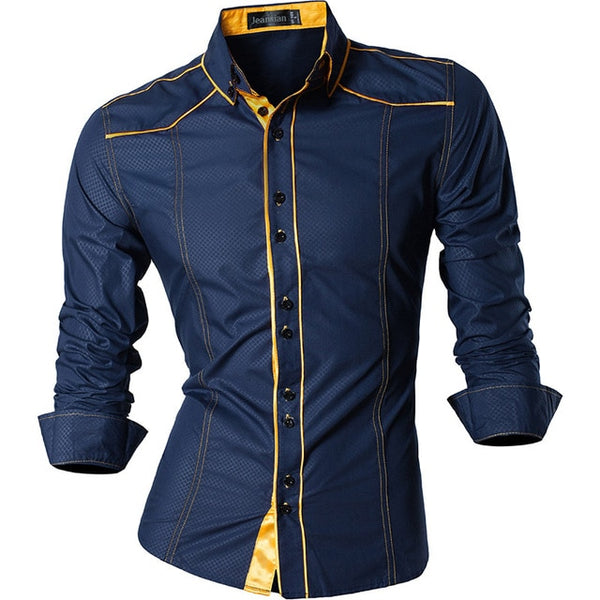 2019 Spring Autumn Features Shirts Men Casual Jeans Shirt New Arrival Long Sleeve Casual Slim Fit Male Shirts Z034