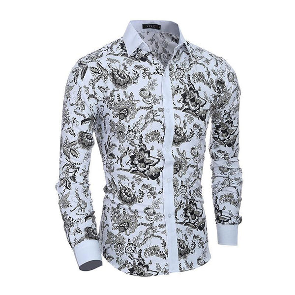 Men Flower Shirt 2019 New 3D Printing Fashion Casual Slim Fit Hawaiian Dress Shirts Camisa Masculina Chemise Homme Shirt men