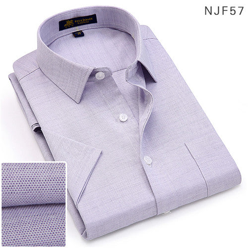 2019Summer turndown collar short sleeve oxford fabric soft print business men smart casual shirts with chest pocket S-4xl 8color